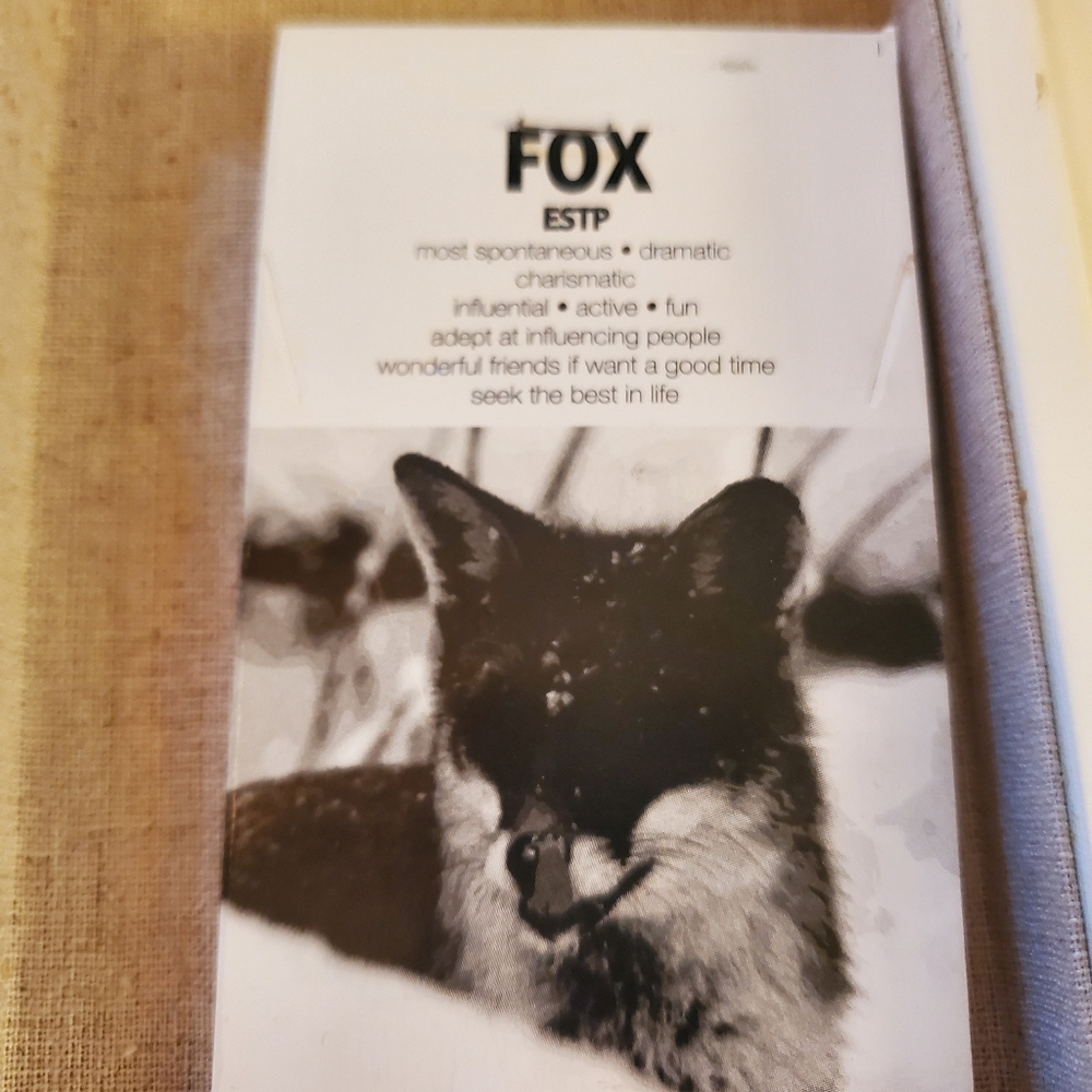 Silver tone fox necklace